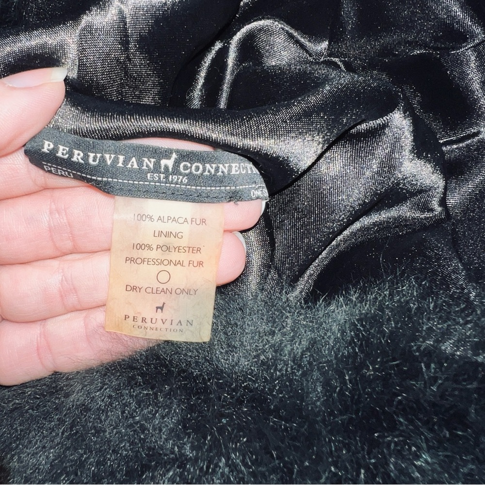 Peruvian Connection Genuine 100% Alpaca Fur Black Hat - One Size - Picture 9 of 9